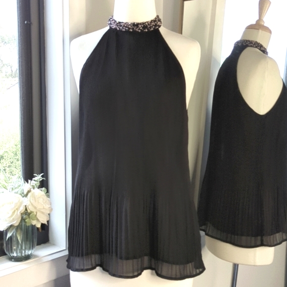 Zara Tops - Zara | black beaded top | small